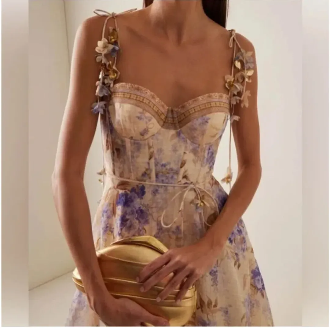 Zimmermann Dawning Corset Picnic Midi Size 0 for rent on The Volte - main image