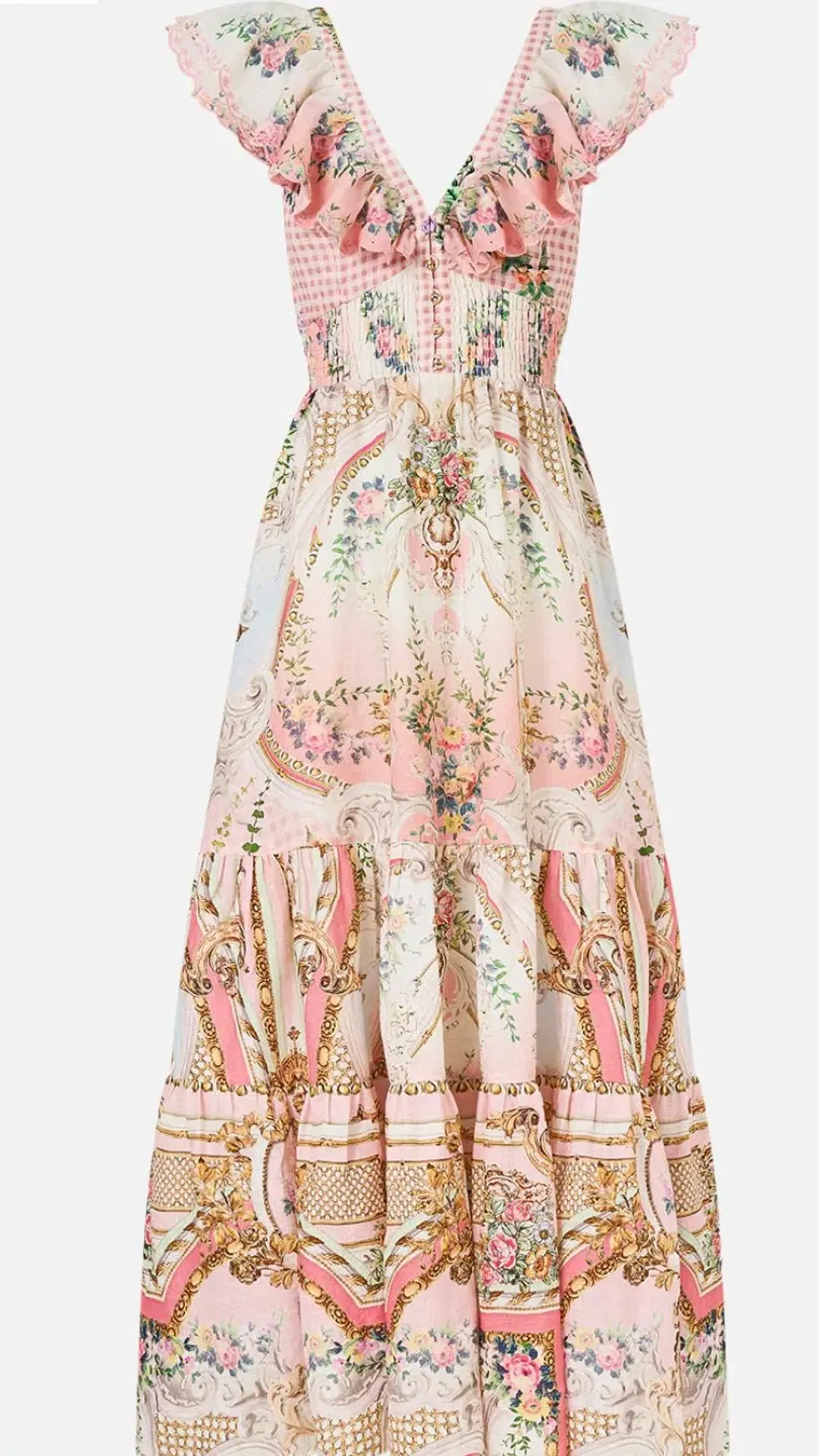 Camilla Lisbon Lullaby Tiered Dress with Neck Frill s.S for rent on The Volte - main image