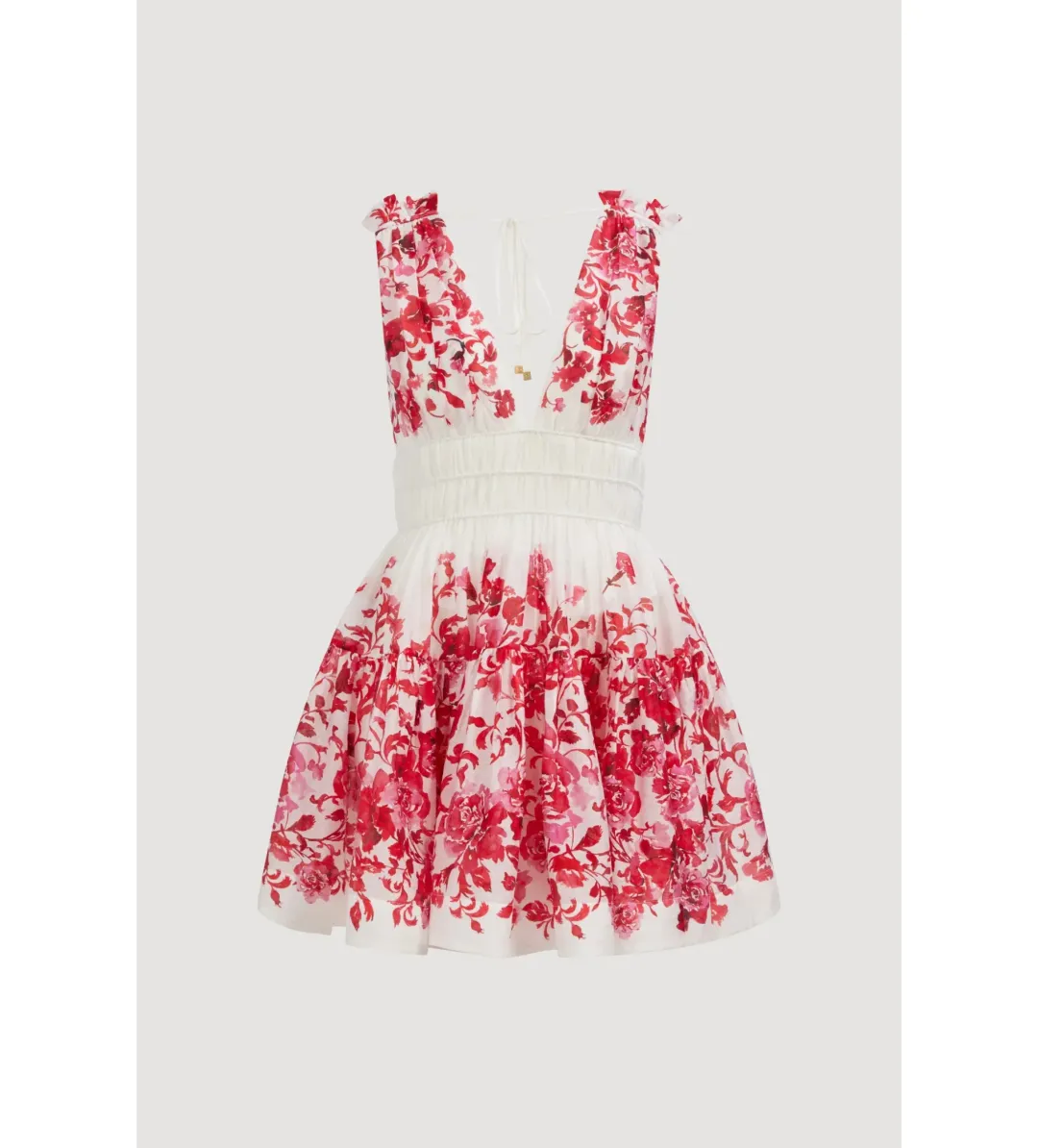 Aje Casia Mini Dress Rose Ink Red Size AU 10 for rent on The Volte - main image
