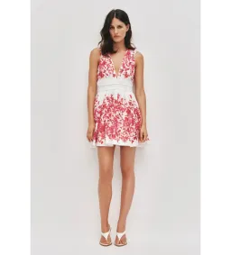 Aje Casia Mini Dress Rose Ink Red Size AU 10 for rent on The Volte - image 1