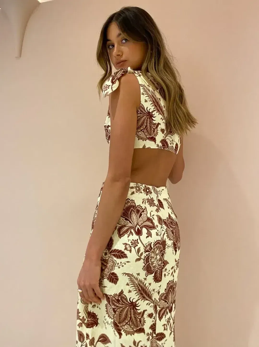 SIR THE LABEL REI KNOT MAXI DRESS IN FLORAL SIZE 6 for rent on The Volte - main image