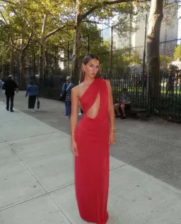 Misha Solstice Cupro Dress size S / 8 Cherry Red for rent on The Volte - image 2