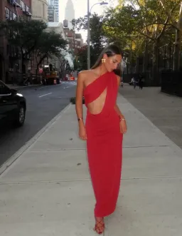 Misha Solstice Cupro Dress size L / 12 Cherry Red for rent on The Volte - image 3