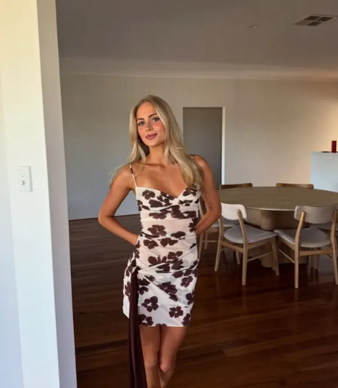 Benni Piper Twist Dress In Coco Blossom Size 8 / Small for rent on The Volte - main image