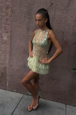 Dyspnea - TROPHY TULLE MINI DRESS - Size XL  for rent on The Volte - image 1