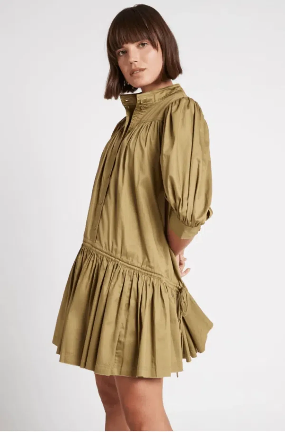 Aje Frequency Drawstring Smock Dress     for rent on The Volte - main image