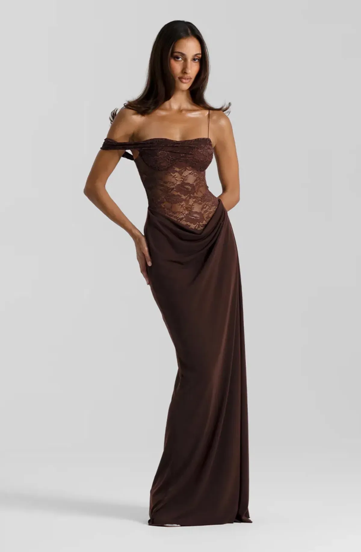 NATALIE ROLT - SLOANE DRESS - ESPRESSO for rent on The Volte - main image