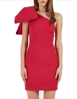 Rebecca Vallance Hamptons Bow Mini Dress Berry Size 6 for rent on The Volte - image 3