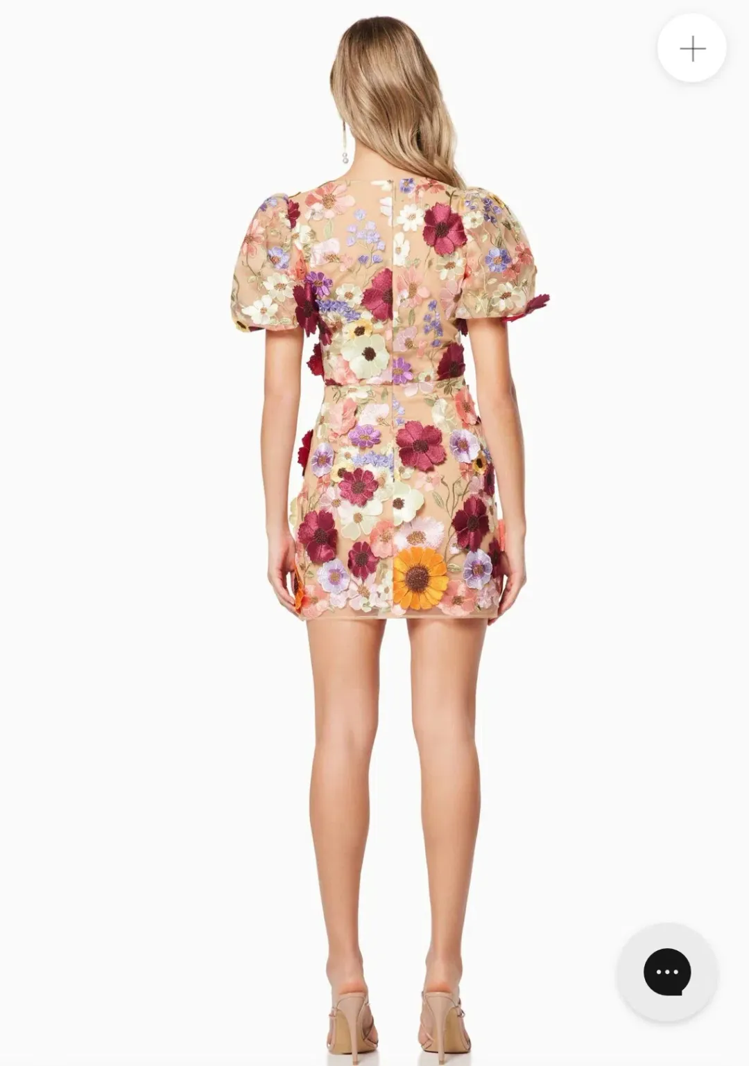 Rosalind 3D Floral Mini Dress in Pink for rent on The Volte - main image