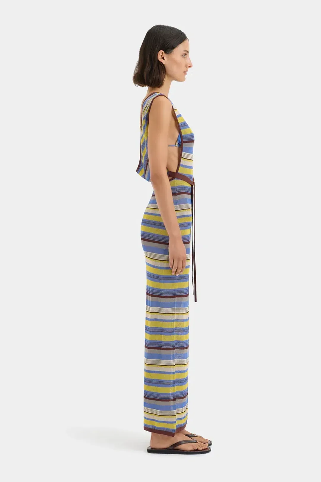 Sir The Label Coastline Tie Dress size 0 / 6 Cali Stripe for rent on The Volte - main image