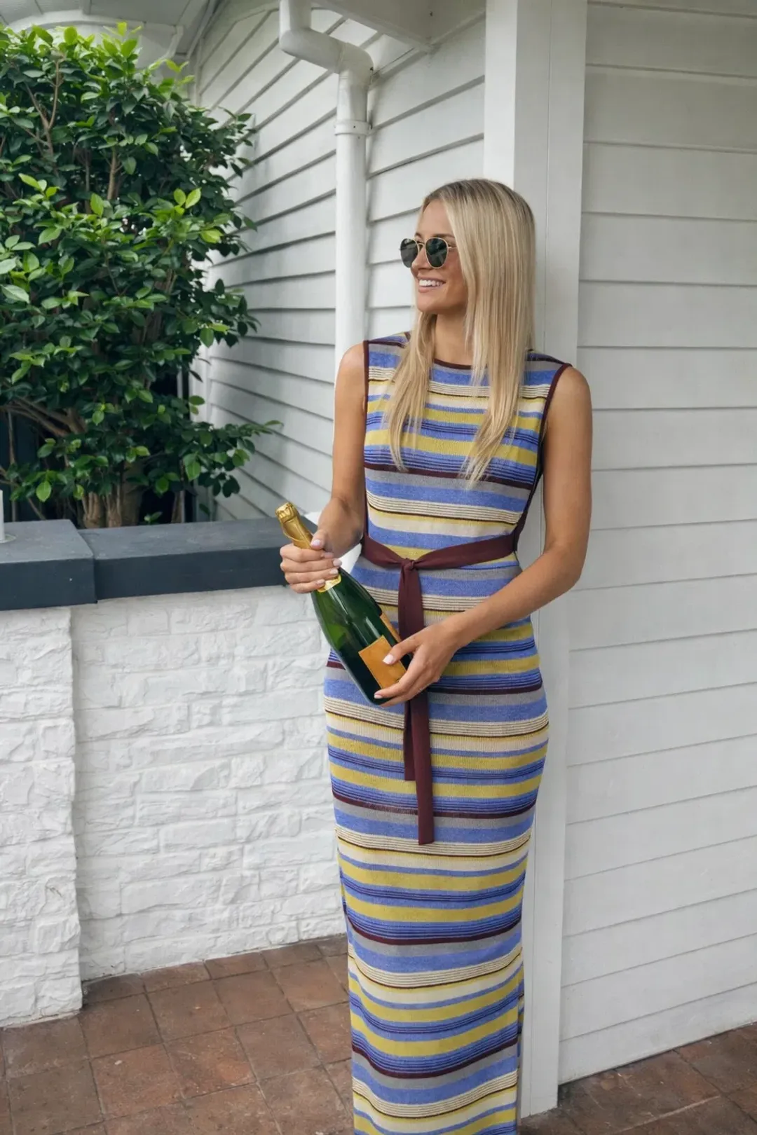 Sir The Label Coastline Tie Dress size 2 / 10 Cali Stripe for rent on The Volte - main image