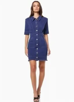 ELLIATT Moulten Demin Mini Dress in Indigo Birthday Brunch Dress for rent on The Volte - image 1