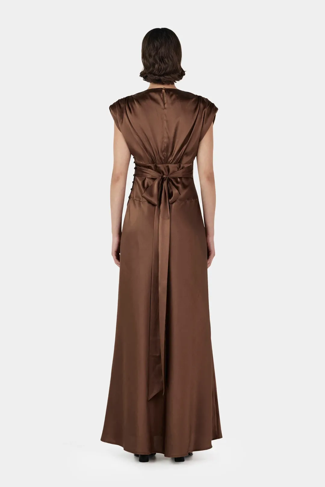 Hansen And Gretel Meredith Silk Dress Biscuit Size 6 for rent on The Volte - main image