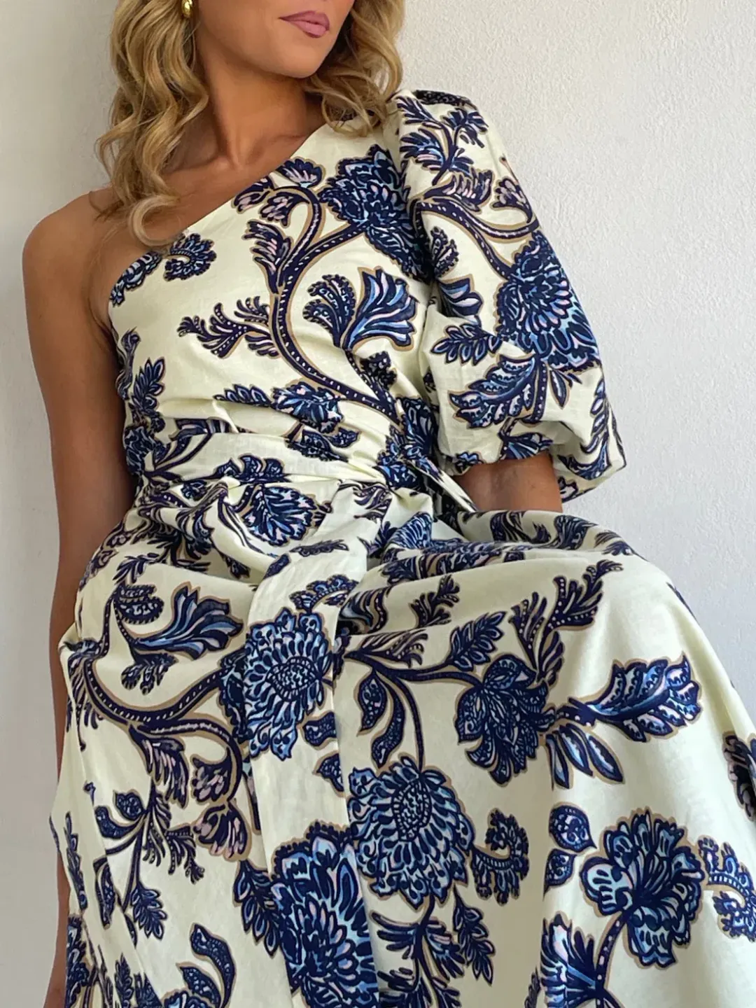 By Nicola Isla Maxi Dress size 8 Blue Paisley  for rent on The Volte - main image