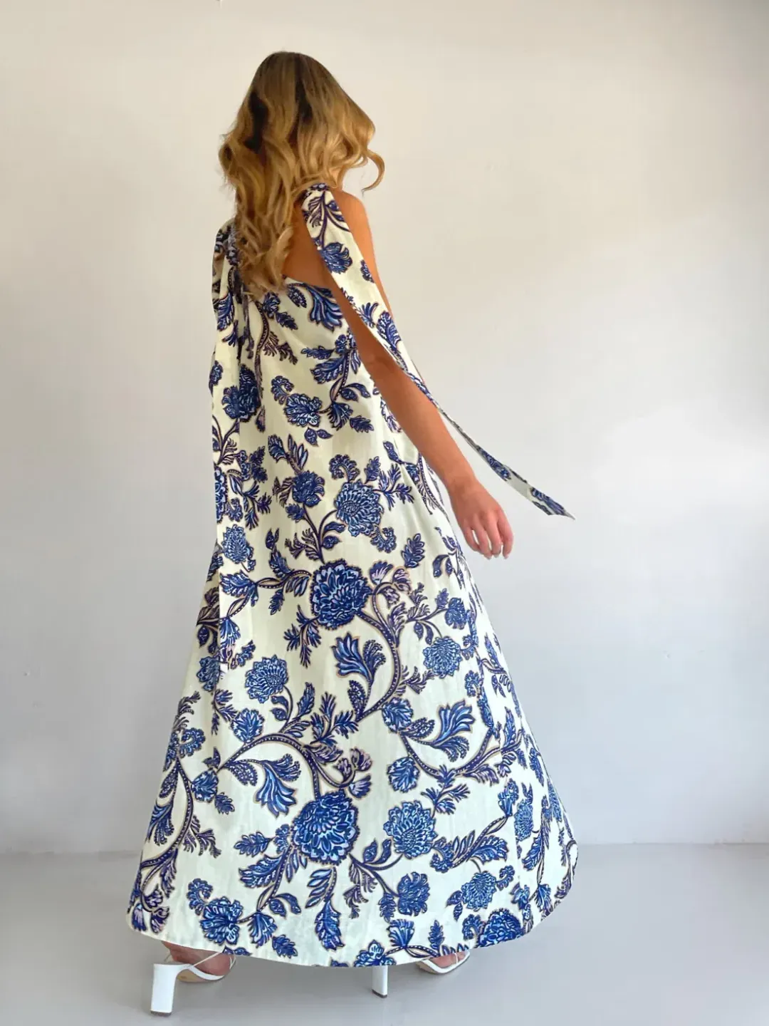 By Nicola Isla Maxi Dress size 8 Blue Paisley  for rent on The Volte - main image