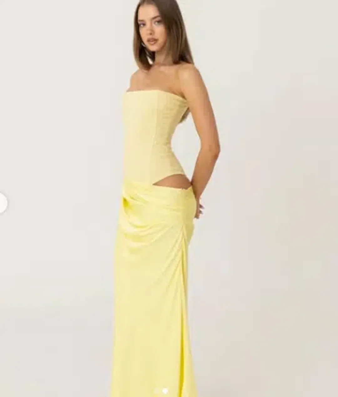 HNTR The Label Huxley Gown in Lemon 10 for rent on The Volte - main image