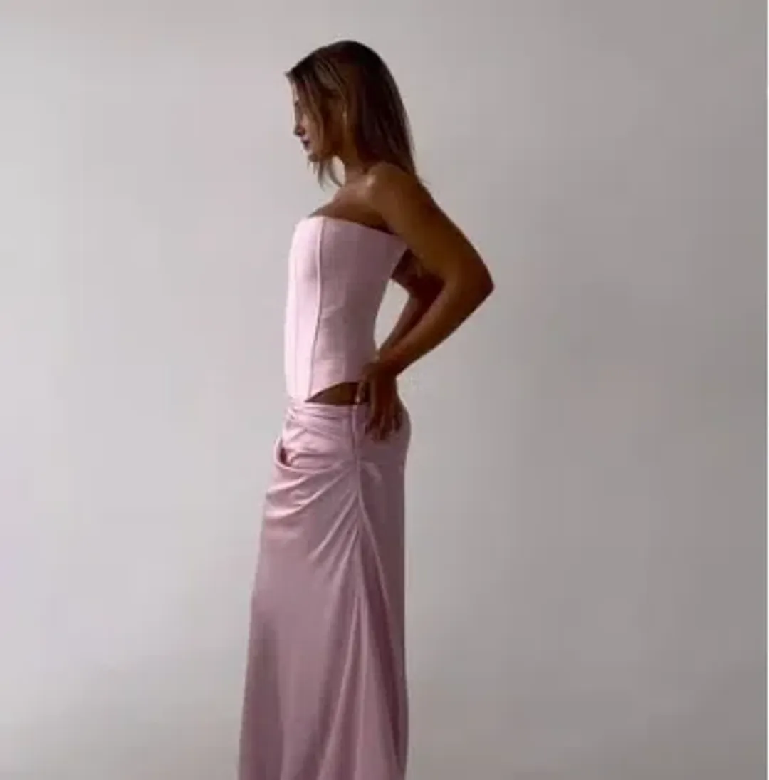 HNTR The Label Huxley Gown in Baby Pink 10 for rent on The Volte - main image