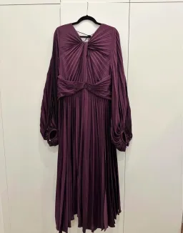 Acler dailley midi dress, plum, size 16 for rent on The Volte - image 2