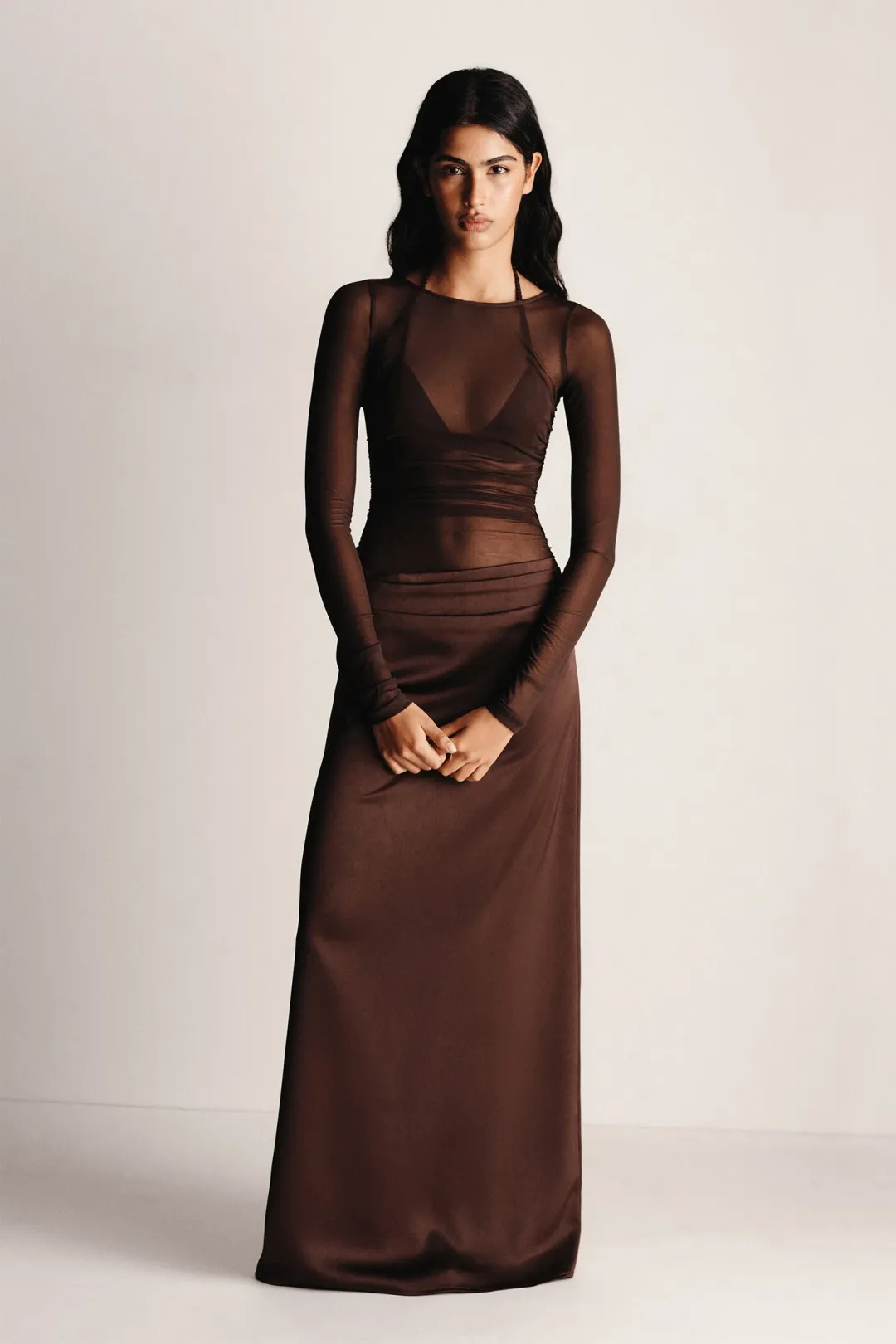 Hansen And Gretel Amy Maxi Dress Chocolate Brown Size 10 for rent on The Volte - main image