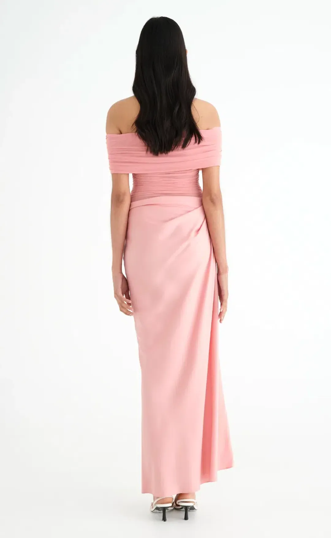 BENNI Nico Off The Shoulder Maxi in Candy Floss size 10 for rent on The Volte - main image