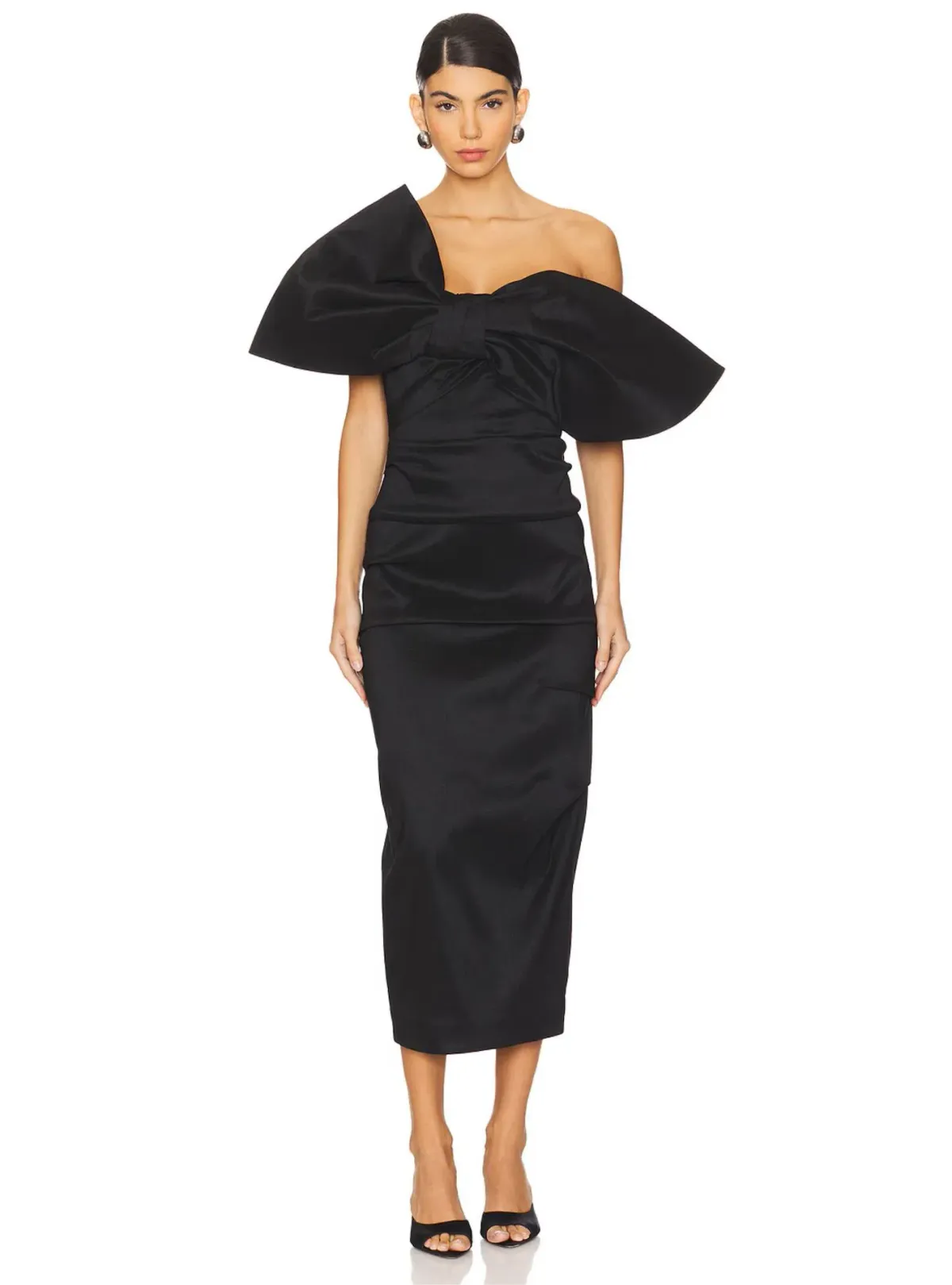 Rachel Gilbert Memphis Midi Dress in Black Size 2 / AU 10 for rent on The Volte - main image