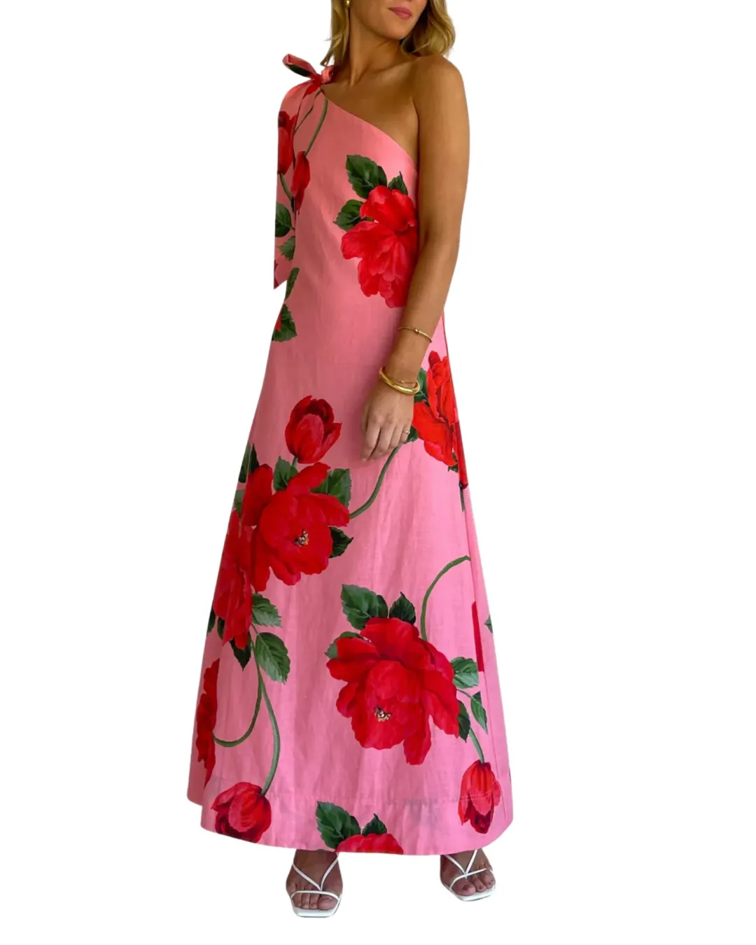 By Nicola Sorrento Maxi Dress in Raspberry Bloom Size 14 for rent on The Volte - main image