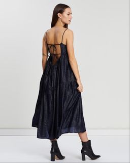 Asilio Metallic Check Dress Navy Size 10 for rent on The Volte - image 4