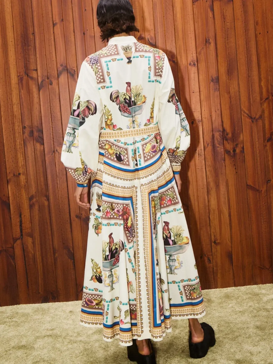 Alemais Mercado Shirtdress Size 16 Printed Cotton Long Sleeve Belted Midi for rent on The Volte - main image