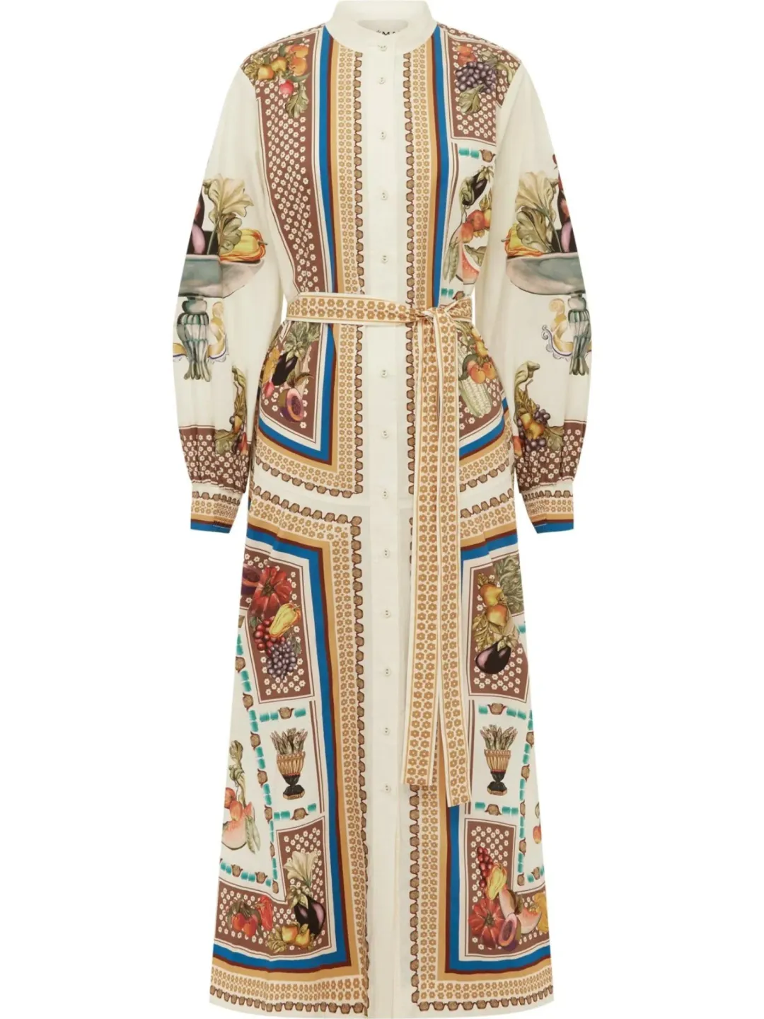 Alemais Mercado Shirtdress Size 16 Printed Cotton Long Sleeve Belted Midi for rent on The Volte - main image