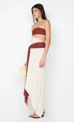 Bec & Bridge Ayla Strapless Dress Rust / Buttercream Size 8 for rent on The Volte - image 2