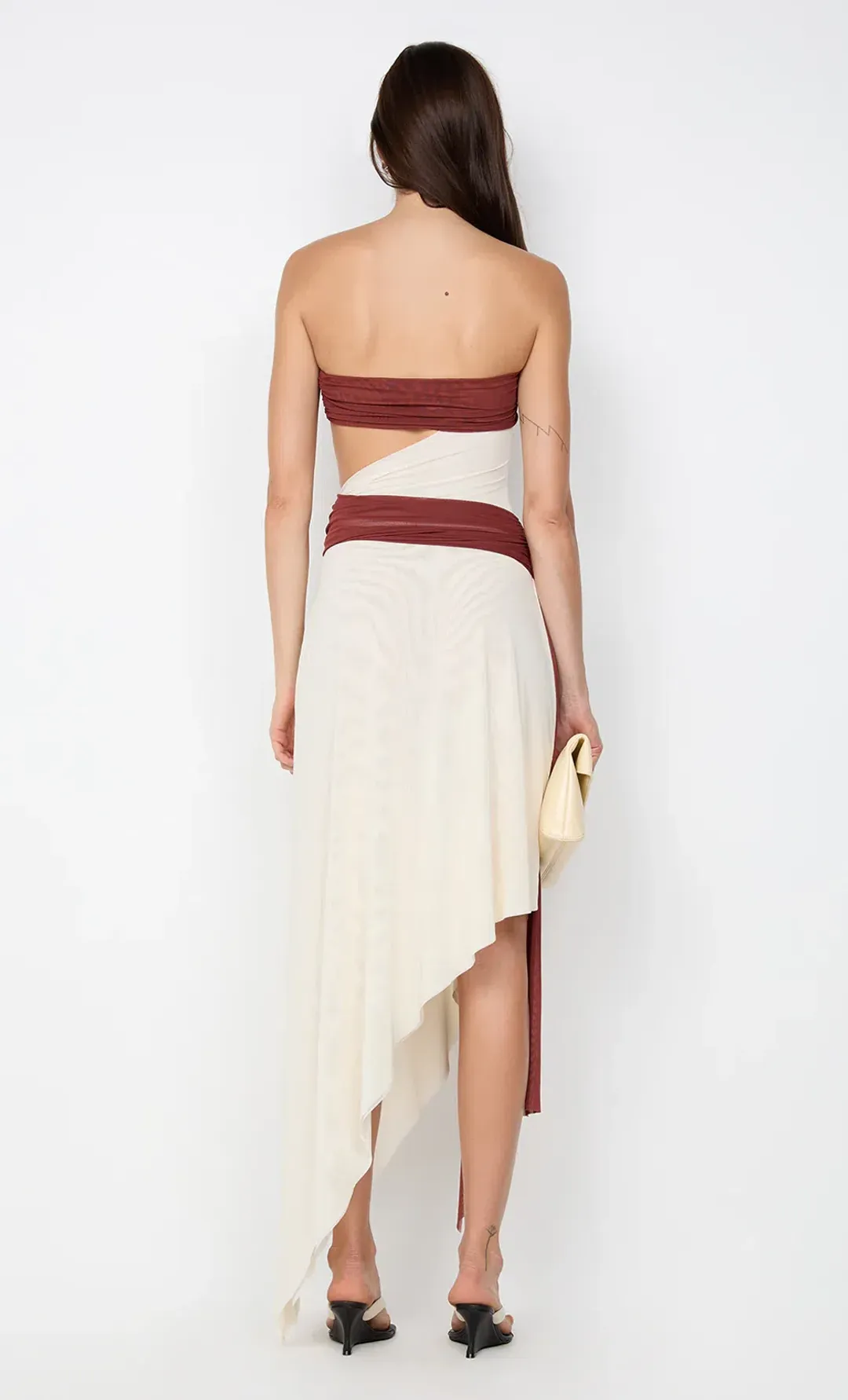 Bec & Bridge Ayla Strapless Dress Rust / Buttercream Size 8 for rent on The Volte - main image
