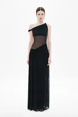 Misha Sisal maxi mesh dress , Black Size 8  for rent on The Volte - image 1