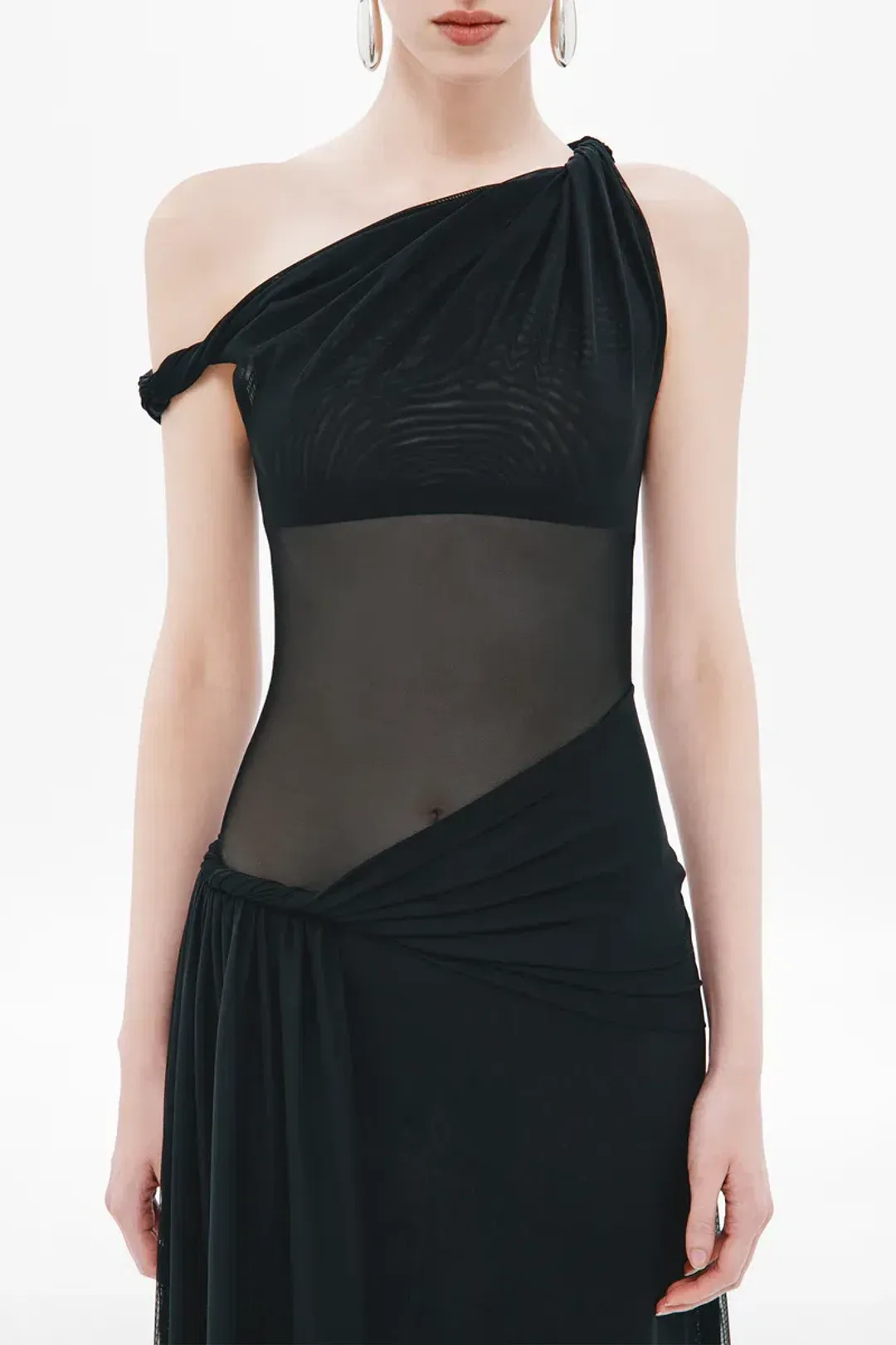Misha Sisal maxi mesh dress , Black Size 8  for rent on The Volte - main image