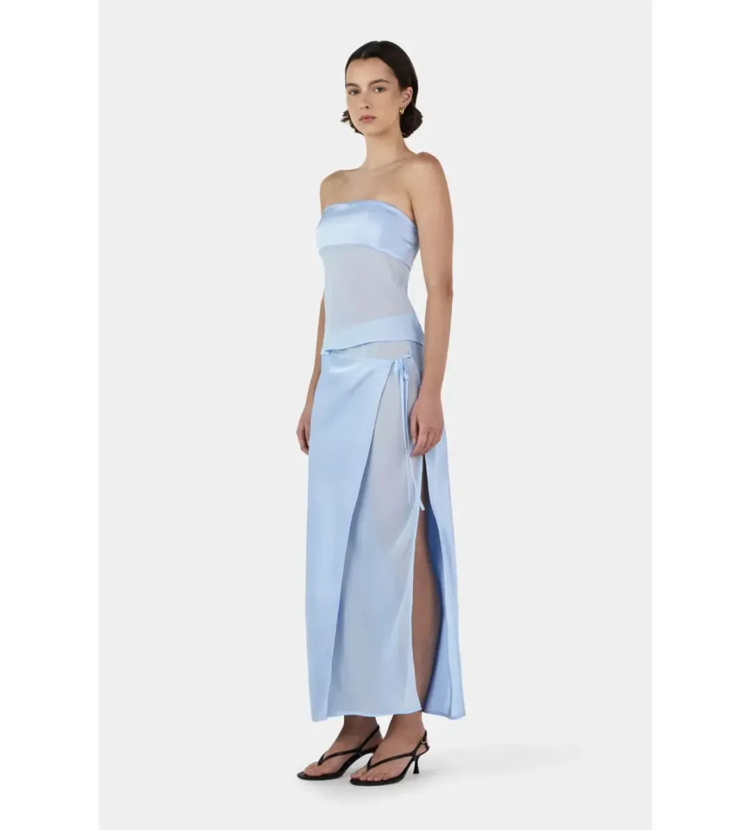 Ricky Midi Skirt & Patrice strapless top , Blue Size 8 for rent on The Volte - main image