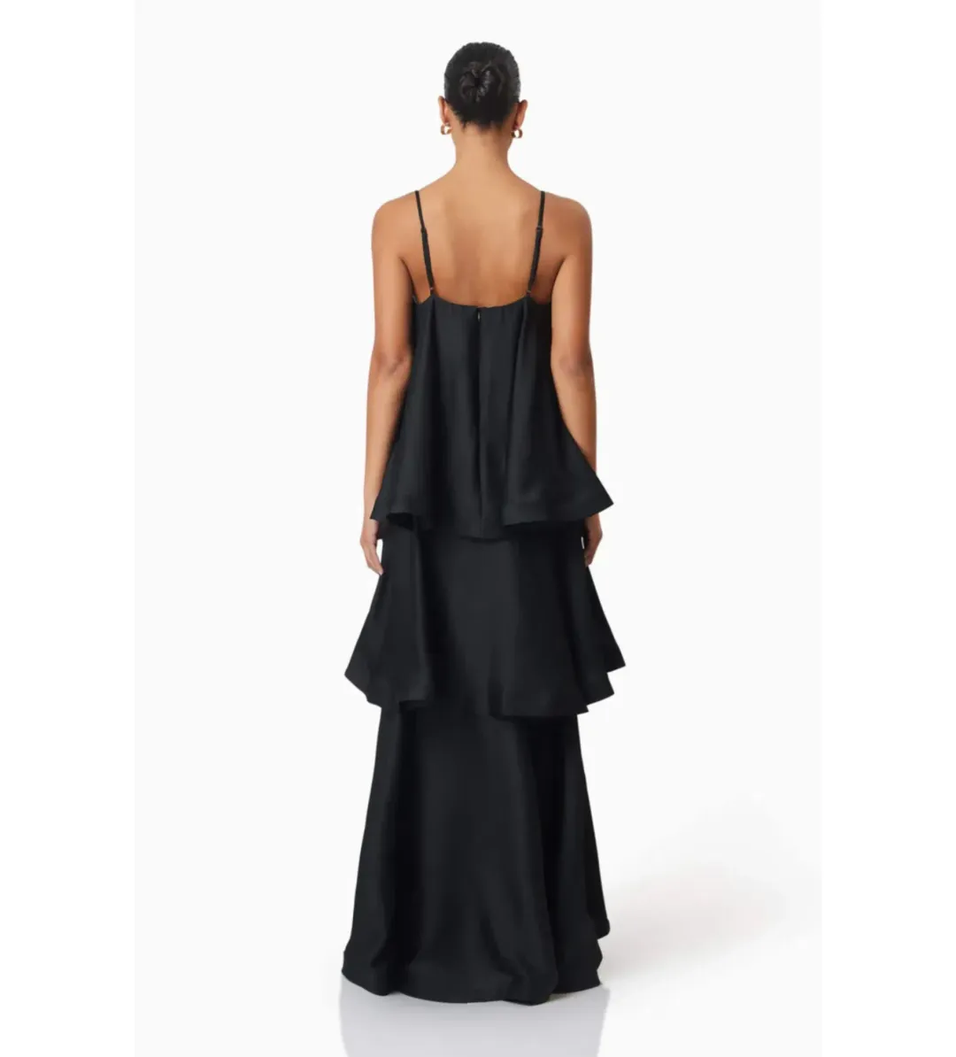 Elliatt Tilly Tiered Maxi Dress in Black Size XS/AU 6 for rent on The Volte - main image