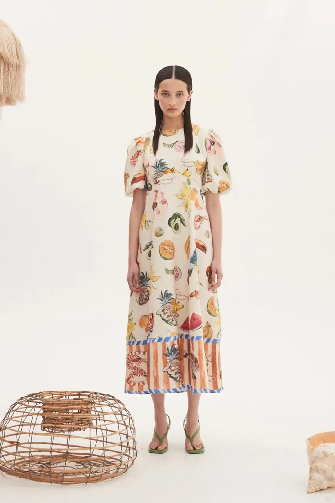 Alemais Theo Midi Dress Multi Size 8 AU for rent on The Volte - main image