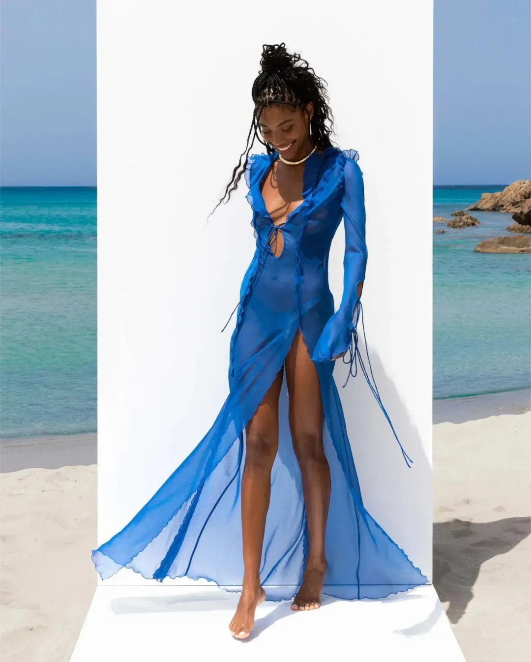 Farretti Dress Blue for rent on The Volte - main image