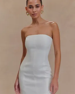 Maci Crepe Mini Dress - White for rent on The Volte - image 1