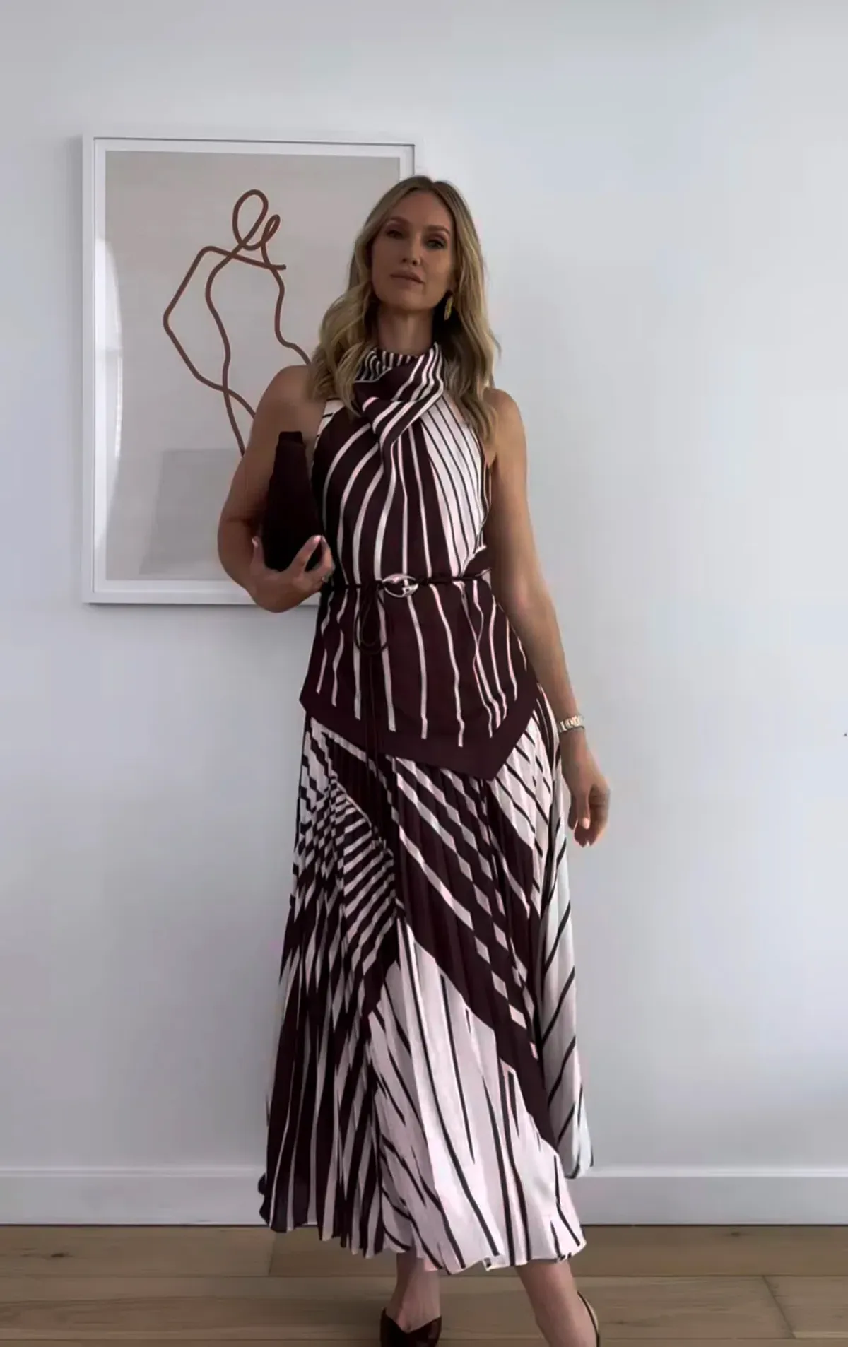 SHEIKE Montmartre Stripe Maxi Dress Size 12 for rent on The Volte - main image