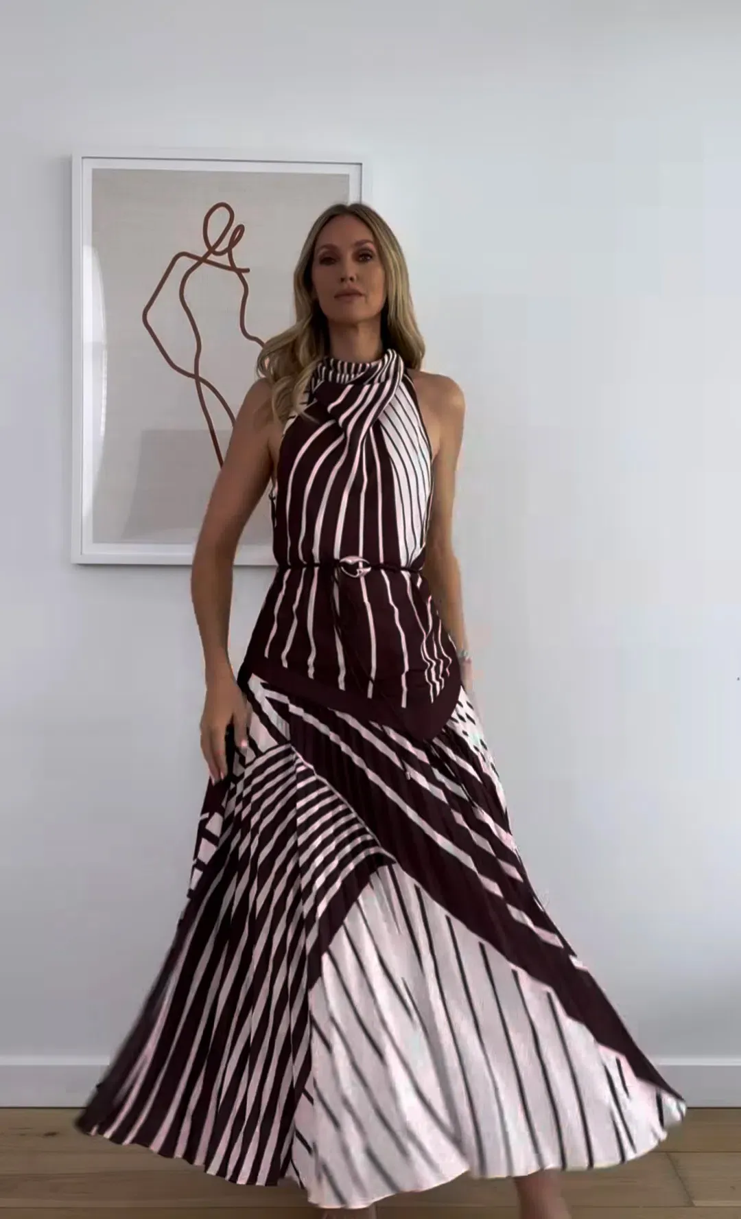 SHEIKE Montmartre Stripe Maxi Dress Size 14 for rent on The Volte - main image