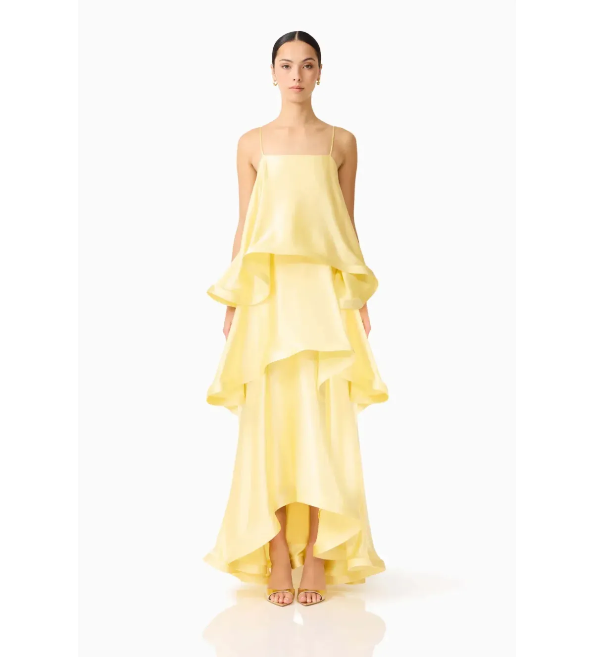 Elliatt Tilly Tiered Maxi Dress Butter Yellow Size S/AU 8 for rent on The Volte - main image
