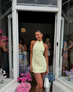 Harper Lu Lemon halter dress size 10 for rent on The Volte - image 1