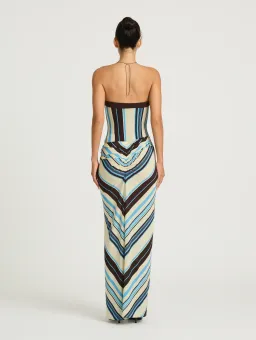 Benni Rumi Strapless Maxi Dress size 12 Ocean Stripe for rent on The Volte - image 7