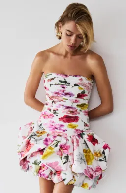Aje Violette Bubble Hem Mini Dress Floral Size 10 for rent on The Volte - image 1