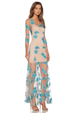 For Love and Lemons Orchid Sheer Maxi Dress Nude Size 8 for rent on The Volte - image 2