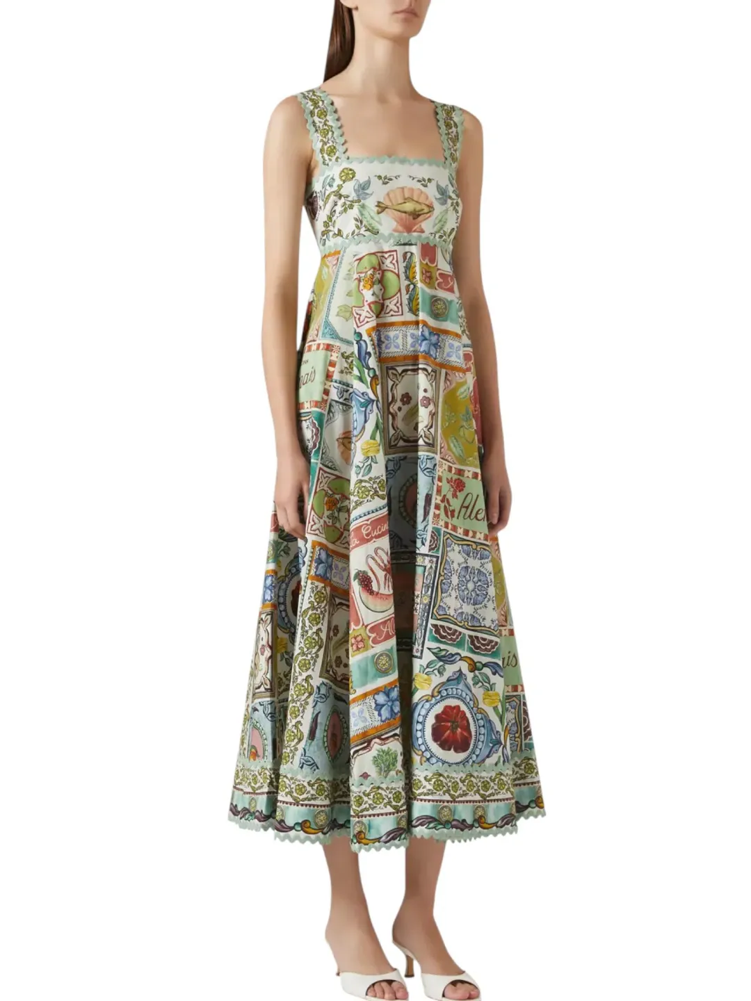 Alemais Tommasina Picnic Dress Size 16 Cotton Print Strappy Midi for rent on The Volte - main image