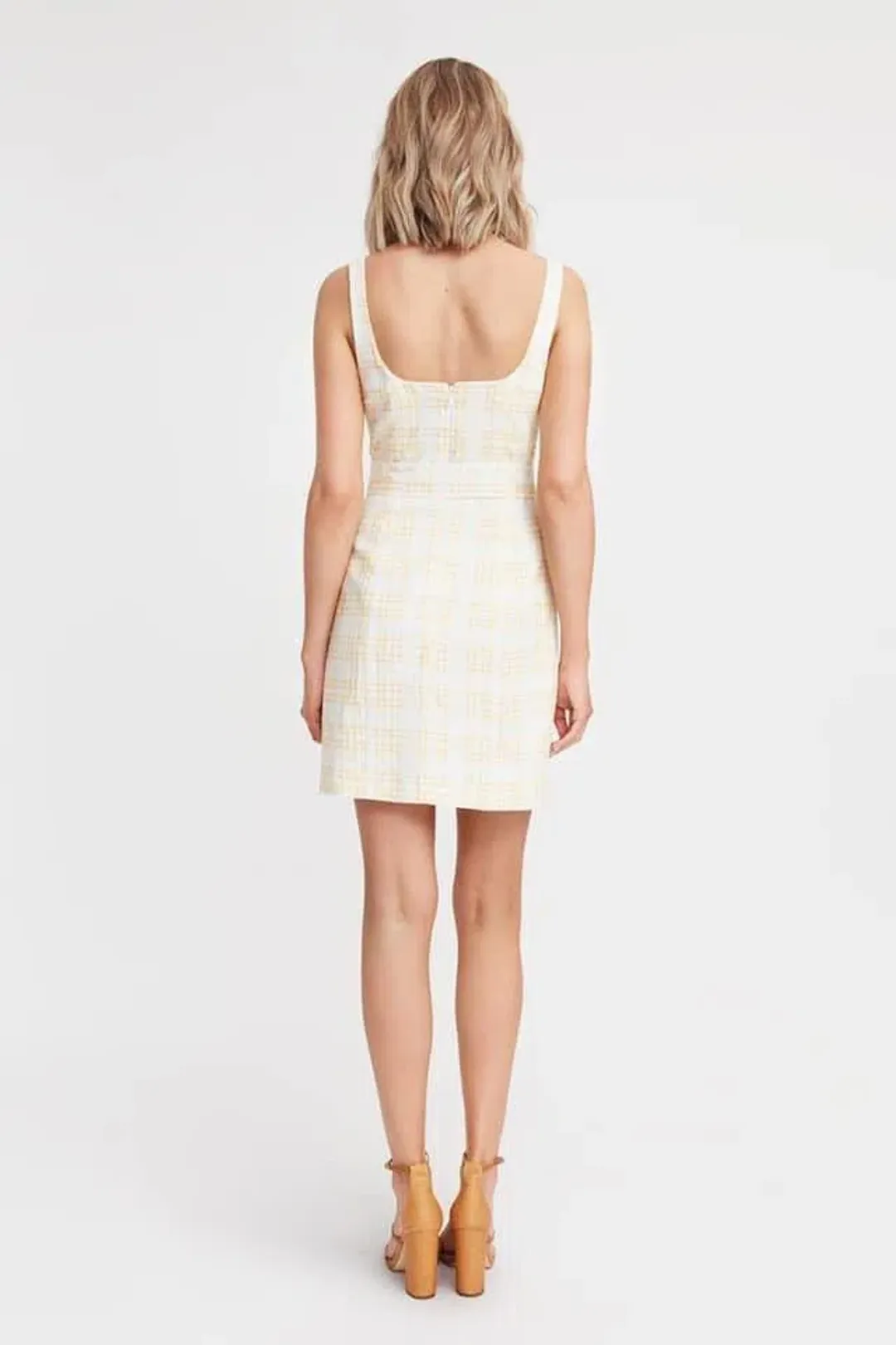 Kookai Checker Linen Mini Dress Print Size 8 for rent on The Volte - main image