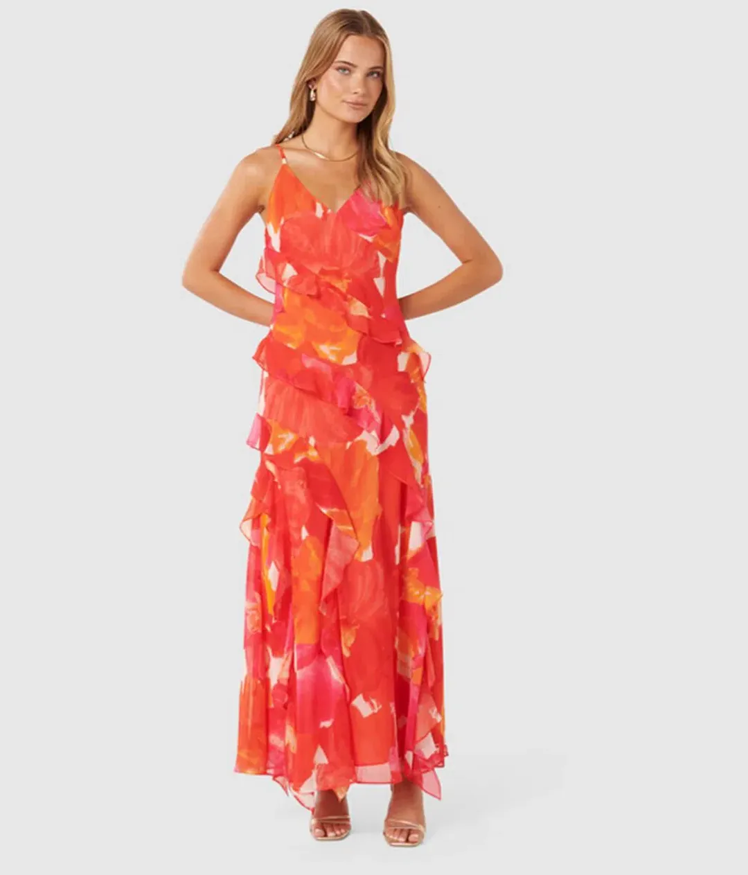 Poppy Ruffle Gown - Size AU 8 for rent on The Volte - main image