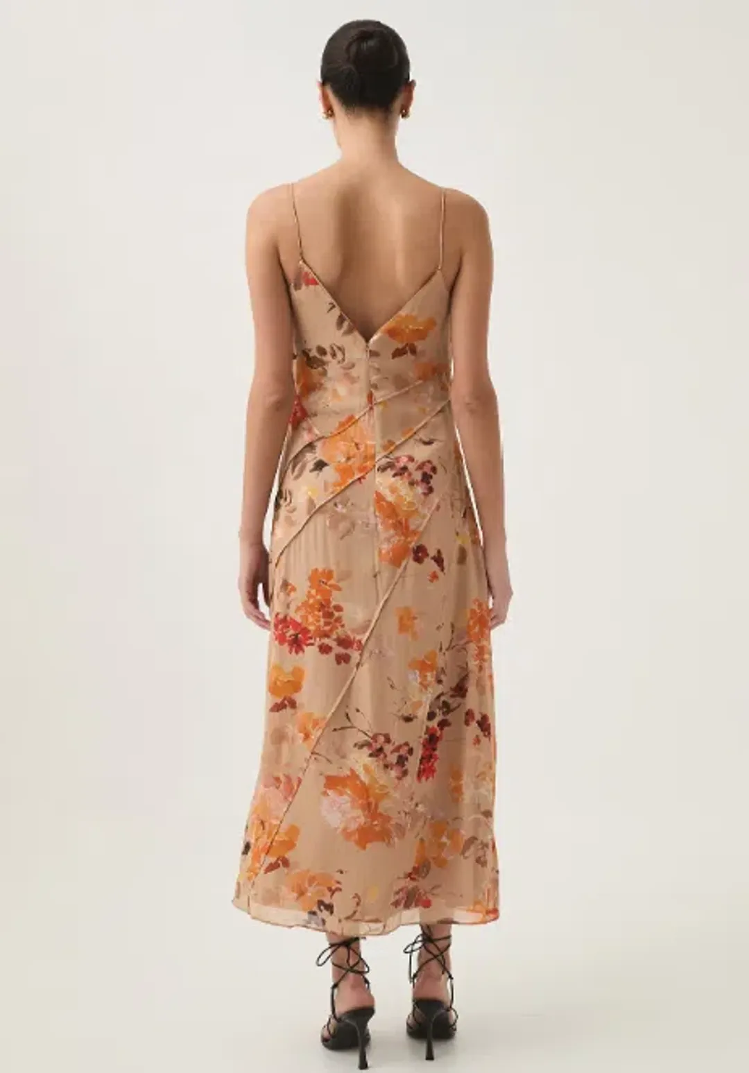 Aje Exurbia Seamed Midi Dress Orange Floral - 12 for rent on The Volte - main image