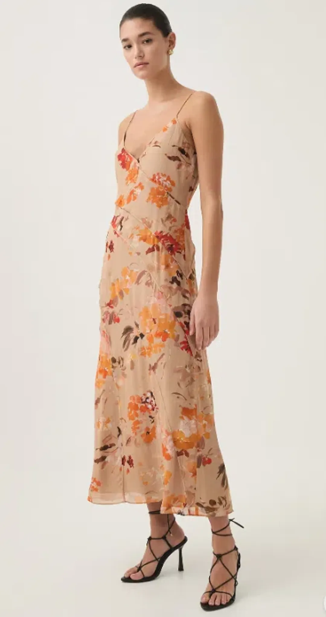 Aje Exurbia Seamed Midi Dress Orange Floral - 12 for rent on The Volte - main image